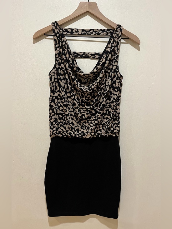 Aqua Dresses & Skirts - Aqua Brand Black and Beige Animal Print Sleeveless Mini Dress - Women’s Size XS